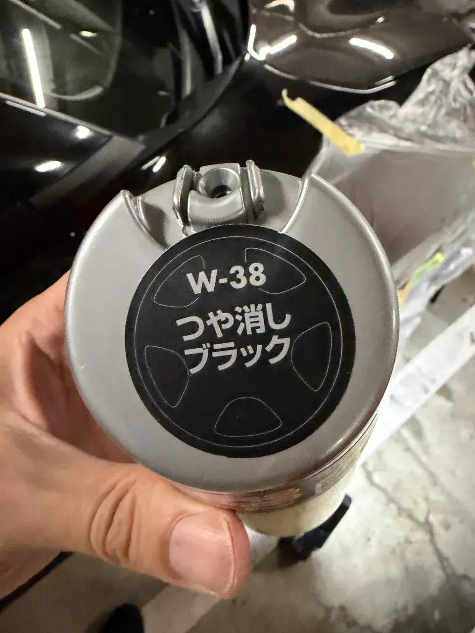 ホイールカラー W-38 つや消しブラックのキャップ